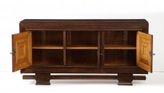 Maxime Old Maxime Old Three Door Credenza Inlaid shelves France c 1940s - 3345672