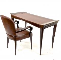 Maxime Old Maxime old exceptional slender mahogany desk and chair with leather top - 903127