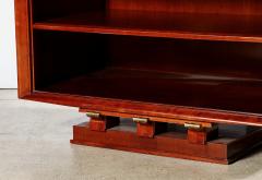 Maxime Old Pair of Mahogany and Gilt Bronze Nightstands or Side Cabinets by Maxime Old - 4712384