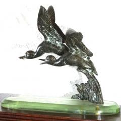 Maximilien Louis Fiot Maximilien Louis Fiot Bronze Ducks In Flight Sculpture - 3033957
