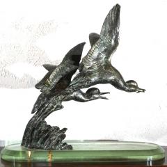 Maximilien Louis Fiot Maximilien Louis Fiot Bronze Ducks In Flight Sculpture - 3033965