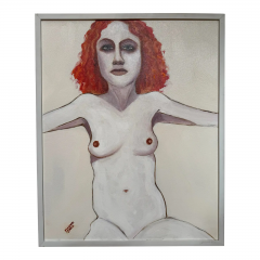 Maxine Smith Female Nude Portrait Oil Painting - 3499729