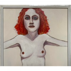 Maxine Smith Female Nude Portrait Oil Painting - 3499748