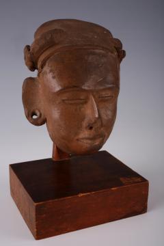 Mayan Terracotta Head Guatemalan Lowlands ca 300 600 AD - 870159