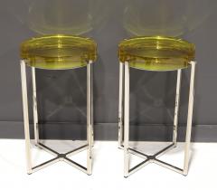 McCollin Bryan McCollin Bryan Lens Side Table in Nickel and Acid Lemon Tint Top - 2560195