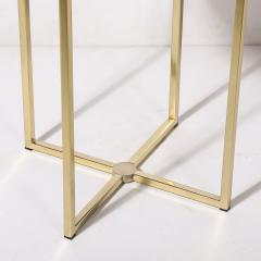 McCollin Bryan Modernist Lens Side Table in Ruby Lucite and Brass by McCollin Bryan - 3473893