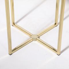 McCollin Bryan Modernist Lens Side Table in Ruby Lucite and Brass by McCollin Bryan - 3473896