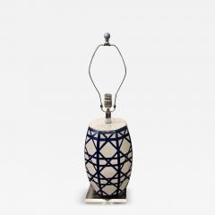 Mecox Gardens Blue White Modern Pottery Table Lamp - 4545530