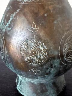 Medieval Islamic Bronze Ewer with Incised Motifs Seljuk Empire - 4487366