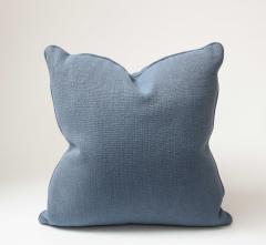 Medium Blue Linen 21 Square Pillow - 3465394