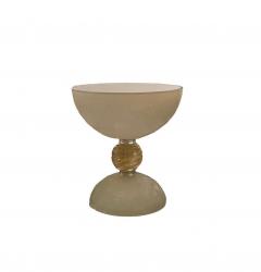 Medium Murano Glass Gray Pedestal Bowl - 4562843