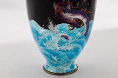 Meiji Japanese Cloisonn Enamel Ginbari Dragon Vase by Kumeno Teitaro - 4556587