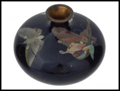 Meiji Japanese Cloisonne Enamel Butterfly Vase Attributed to Hayashi Kodenji - 3904128