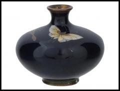 Meiji Japanese Cloisonne Enamel Butterfly Vase Attributed to Hayashi Kodenji - 3904151