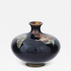 Meiji Japanese Cloisonne Enamel Butterfly Vase Attributed to Hayashi Kodenji - 3934367