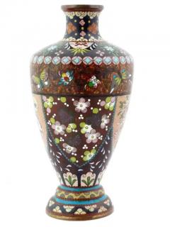 Meiji Japanese Cloisonne Enamel Medallions Design Vase - 4120391
