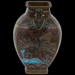 Meiji Japanese Cloisonne Goldstone Enamel Dragon Vase Attributed to Honda - 3904355