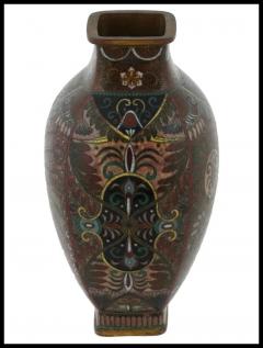 Meiji Japanese Cloisonne Goldstone Enamel Dragon Vase Attributed to Honda - 3904362
