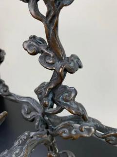 Meiji Period Bronze Dragon Form Candelabrum a Pair - 2487774