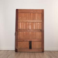 Meiji Period Keyaki Wood Warehouse Door inset with Iron Japan circa 1880 - 4814457