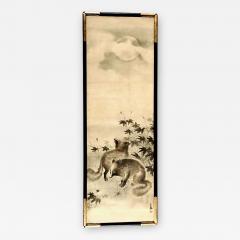 Meiji Period Scroll Painting of Foxes - 2199986