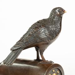 Meiji period bronze koro in the form of a dove on a roof tile - 1218340