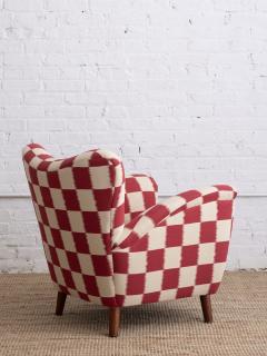 Melchiorre Bega A Mid Century Italian Armchair in Checkered Jacquard - 3518083