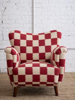 Melchiorre Bega A Mid Century Italian Armchair in Checkered Jacquard - 3518085