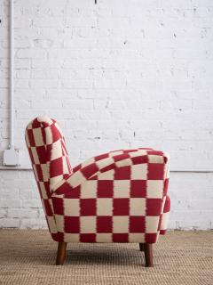 Melchiorre Bega A Mid Century Italian Armchair in Checkered Jacquard - 3518089