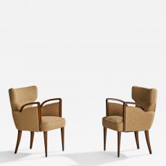 Melchiorre Bega Armchairs with Fabric and Wood Italy 1949 - 4785976