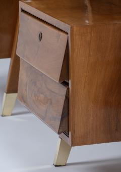 Melchiorre Bega Four Drawer Walnut Desk With Vitrex Glass Top by Melchiorre Bega Italy c 1950 - 3654671
