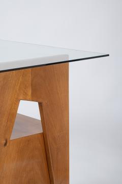 Melchiorre Bega Four Drawer Walnut Desk With Vitrex Glass Top by Melchiorre Bega Italy c 1950 - 3654672