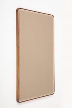 Melchiorre Bega Large M Bega Smoked Bevelled Glass Walnut Frame Mirror Italy 1940s - 3757229