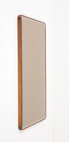 Melchiorre Bega Large M Bega Smoked Bevelled Glass Walnut Frame Mirror Italy 1940s - 3757230