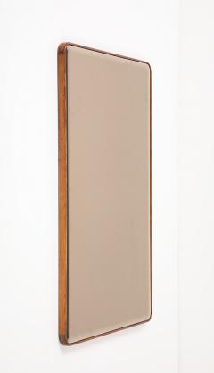 Melchiorre Bega Large M Bega Smoked Bevelled Glass Walnut Frame Mirror Italy 1940s - 3757231