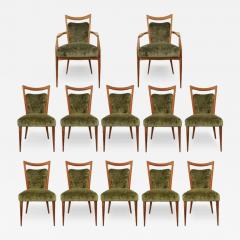 Melchiorre Bega Melchiorre Bega Exceptional Set of 12 Upholstered Dining Chairs 1950s - 3414064