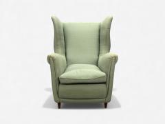 Melchiorre Bega Melchiorre Bega Green Fabric Wood Lounge Chair Italy 1950s - 4433723