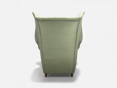 Melchiorre Bega Melchiorre Bega Green Fabric Wood Lounge Chair Italy 1950s - 4433733