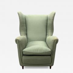 Melchiorre Bega Melchiorre Bega Green Fabric Wood Lounge Chair Italy 1950s - 4434894