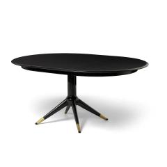 Melchiorre Bega Melchiorre Bega Italian Mid Century Modern Dining Chairs Table Black Lacquer - 3495645