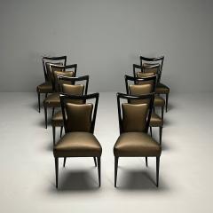 Melchiorre Bega Melchiorre Bega Italian Mid Century Modern Eight Dining Chairs Black Lacquer - 3467775