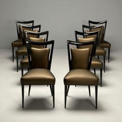 Melchiorre Bega Melchiorre Bega Italian Mid Century Modern Eight Dining Chairs Black Lacquer - 3467776