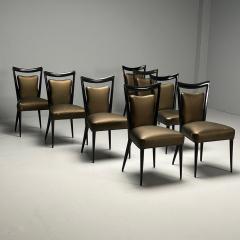 Melchiorre Bega Melchiorre Bega Italian Mid Century Modern Eight Dining Chairs Black Lacquer - 3467777