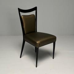 Melchiorre Bega Melchiorre Bega Italian Mid Century Modern Eight Dining Chairs Black Lacquer - 3467780