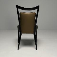 Melchiorre Bega Melchiorre Bega Italian Mid Century Modern Eight Dining Chairs Black Lacquer - 3467781