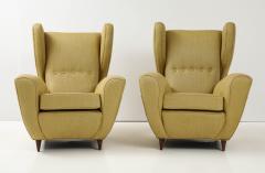 Melchiorre Bega Melchiorre Bega Wingback Lounge Chairs Italy 1950s - 3526788