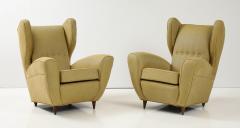 Melchiorre Bega Melchiorre Bega Wingback Lounge Chairs Italy 1950s - 3526790