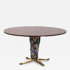 Melchiorre Bega Pietro Melandri Melchiorre Bega Round Wood and Ceramic Table - 2099005