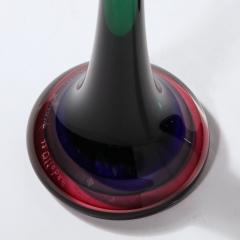 Melded Emerald Amethyst and Ultramarine Murano Glass Candlestick Holders - 3041041