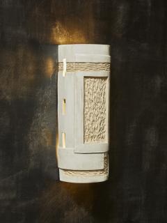 Melissa Cromwell Pair of Slab Built Ceramic Wall Sconces by Melissa Cromwell - 2372024
